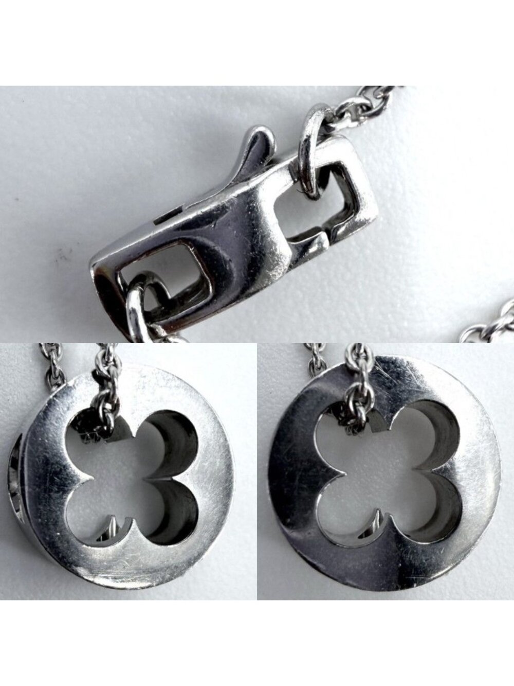 Louis Vuitton Necklace Pendentif Empreinte 18k WG 750 White Gold - Picture 8 of 9